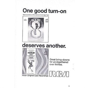 RCA Original Cast Recordings Hair Your Own Thing AD 1960s Vintage Print 9 inch
